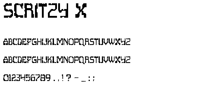 Scritzy X font